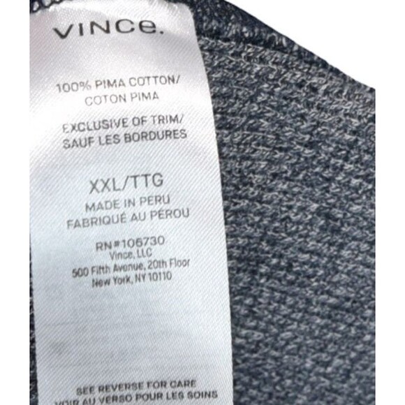 Vince 100% Pima Cotton Waffle Knit Pullover XXL Gray Blue Minimalist Luxe $168 - Picture 8 of 10